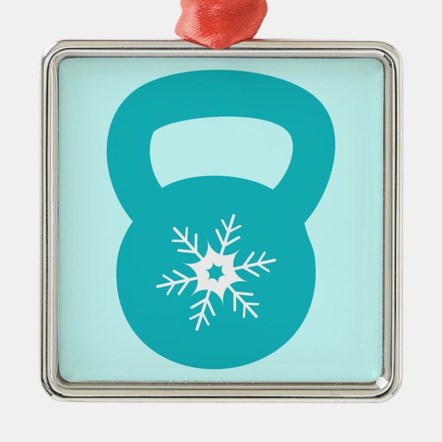 Kettlebell With A Cute Snowflake Metal Tree Decoration (Front)