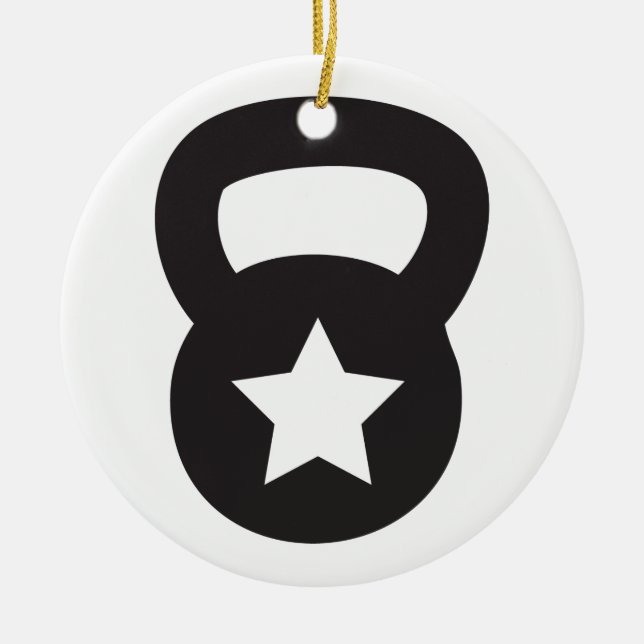 Kettlebell With An Empty Star Ceramic Tree Decoration (Front)