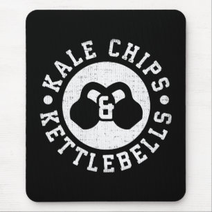 Kettlebells and Kale Chips - Funny Novelty Workout Mouse Mat