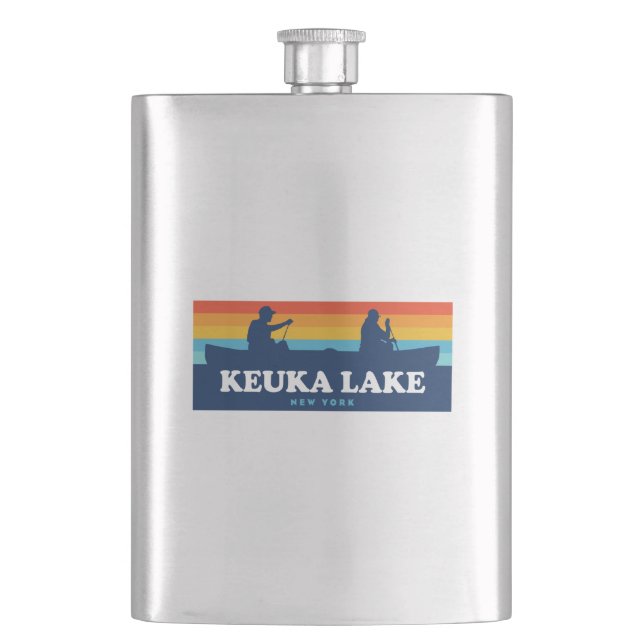 Keuka Lake New York Canoe Hip Flask (Front)