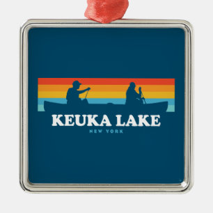 Keuka Lake New York Canoe Metal Tree Decoration