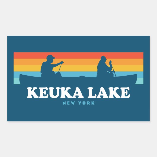 Keuka Lake New York Canoe Rectangular Sticker (Front)