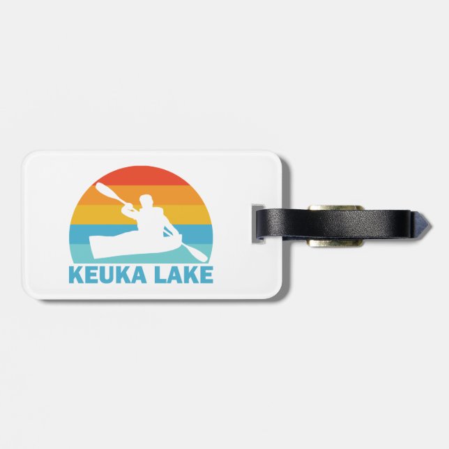 Keuka Lake New York Kayak Luggage Tag (Back Horizontal)
