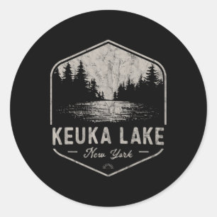 Keuka Lake New York Outdoors Vintage Classic Round Sticker