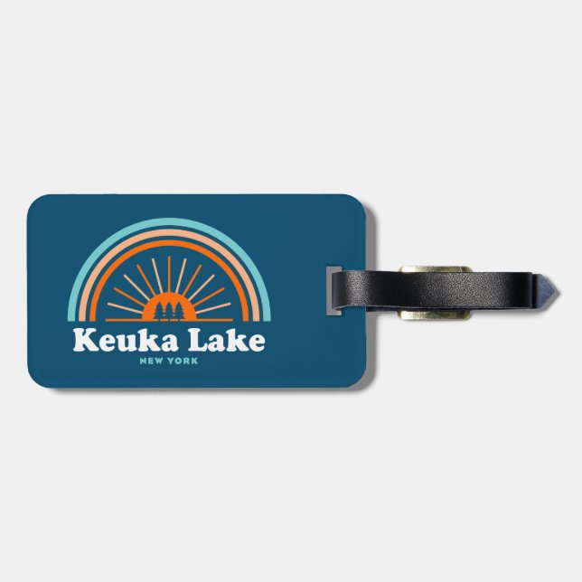 Keuka Lake New York Rainbow Luggage Tag (Back Horizontal)