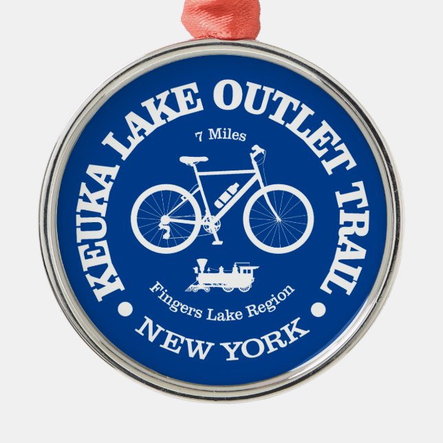 Keuka Lake Outlet Trail (cycling) Metal Tree Decoration (Front)