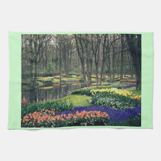 Keukenhof, a floral banquet tea towel