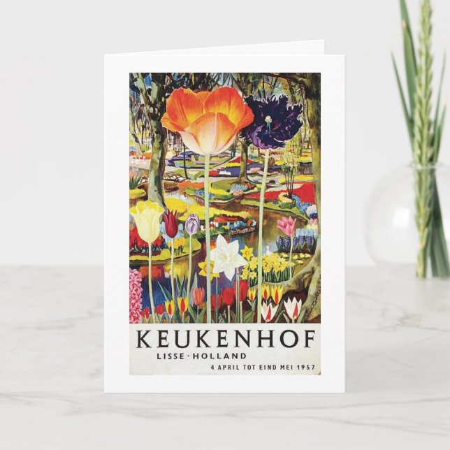 Keukenhof Gardens Vintage Poster Holland Card (Front)