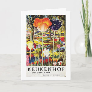 Keukenhof Gardens Vintage Poster Holland Card