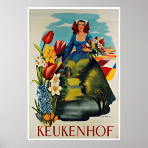 Keukenhof Holland Vintage Travel Poster