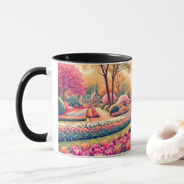 Keukenhof, The Heart of Dutch Horticulture Mug (With Donut)