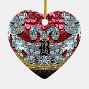 Keulo Victorian Elegant Monogram Ceramic Tree Decoration
