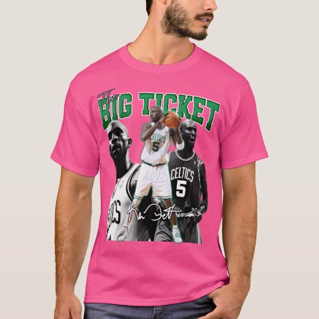 Kevin Garnett The Big Ticket Boston Basketball Leg T-Shirt (Front)