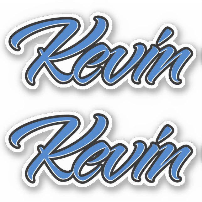 Kevin Name blue stickers sticker set (Front)