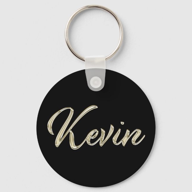 Kevin Name whitegold Button Schlüsselanhänger Key Ring (Front)