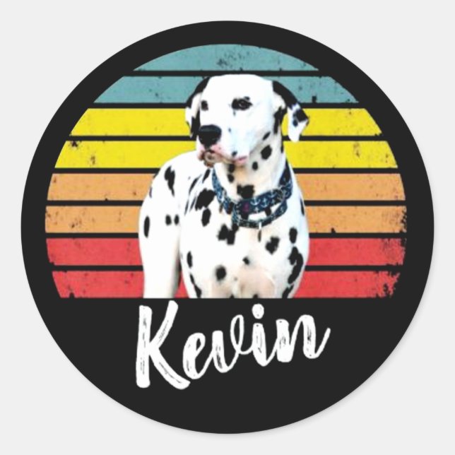 Kevin Retro Sunset Round Classic Round Sticker (Front)