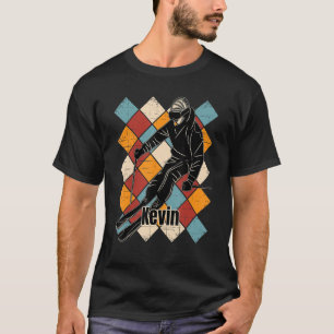 Kevin Skiing Slopes Vintage Skier Name T-Shirt