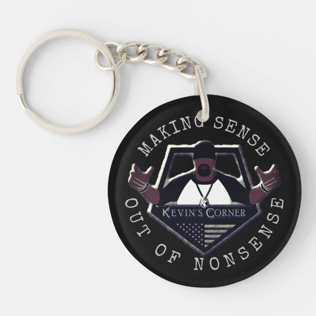 Kevin's Corner Logo with the US Flag Key Ring (Front)