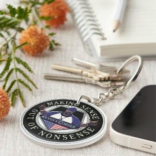 Kevin's Corner Logo with the US Flag Key Ring