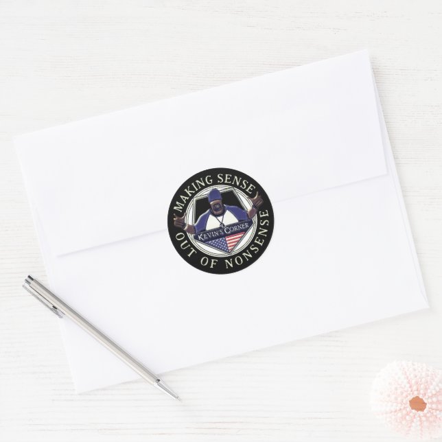 Kevin's Corner Making Sense Out of Nonsense Classic Round Sticker (Envelope)