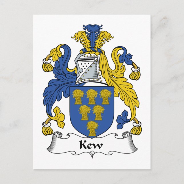 Kew Family Crest Postcard (Front)