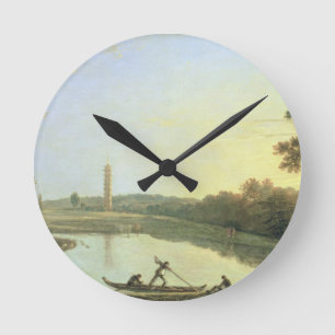 Kew Gardens: The Pagoda and Bridge, 1762 (oil on c Round Clock