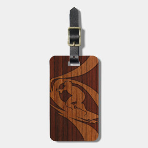 Kewalos Hawaiian Surfer Faux Wood Luggage Tags