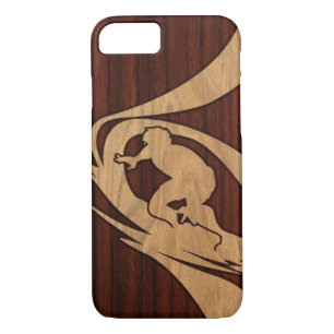 Kewalos Hawaiian Surfer Koa Faux Wood iPhone 8/7 Case