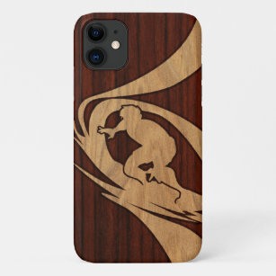Kewalos Hawaiian Surfer Koa Faux Wood Case-Mate iPhone Case