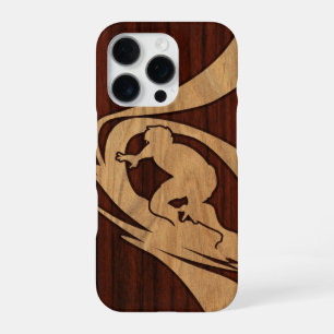 Kewalos Hawaiian Surfer Koa Faux Wood iPhone 16 Pro Case