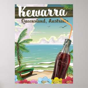 Kewarra Beach Australia vintage travel poster