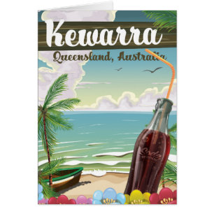 Kewarra Beach Australia vintage travel poster