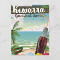Kewarra Beach Australia vintage travel poster