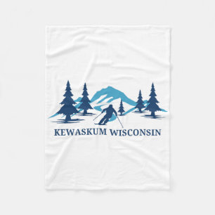 Kewaskum Wisconsin Ski Resort Skiing Skier  Fleece Blanket