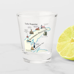 Keweenaw Peninsula Lighthouses shot glass