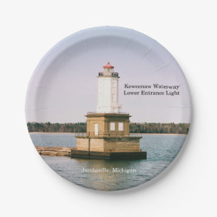 Keweenaw Waterway Lower Entrance Light paper plate