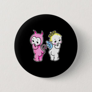 Kewpie baby angel devil cherubs  6 cm round badge