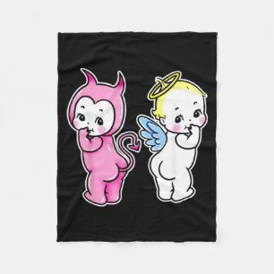 Kewpie Baby Angel Devil Cherubs Fleece Blanket