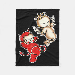 Kewpie Baby Devil Angel Cherubs Fleece Blanket