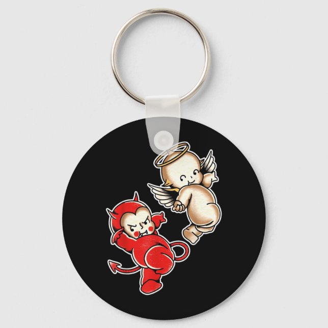 Kewpie Baby Devil Angel Cherubs Key Ring (Front)