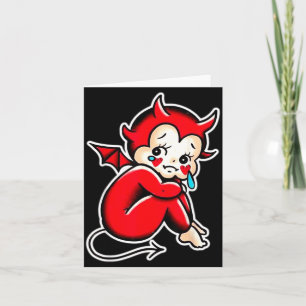 Kewpie Baby Devil Crying Sad Demon Card