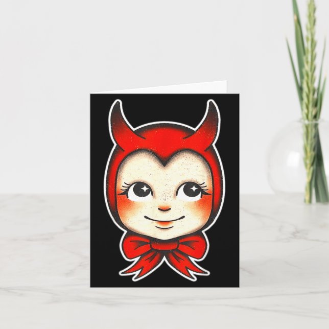 Kewpie Baby Devil Cute Tattoo Card (Front)
