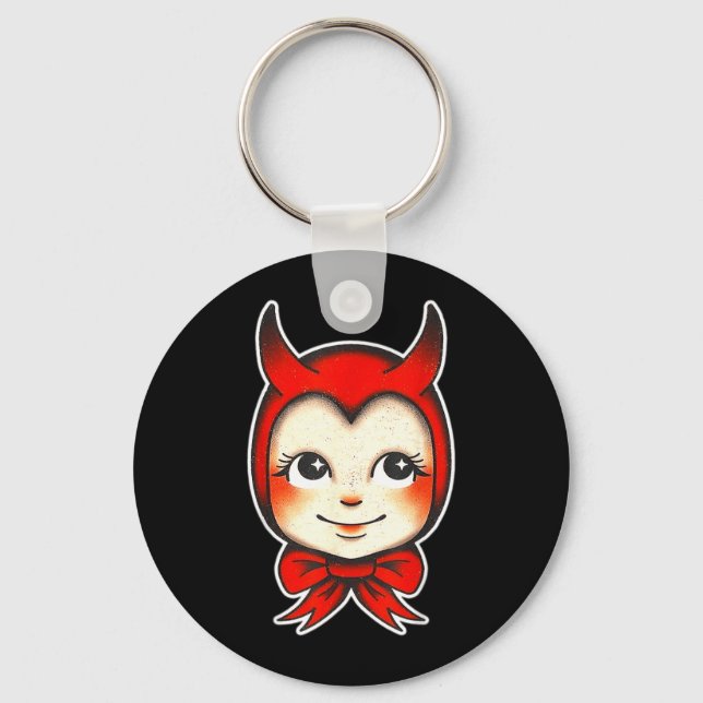 Kewpie Baby Devil Cute Tattoo Key Ring (Front)