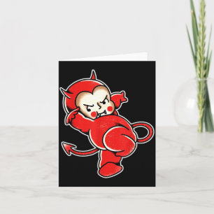 Kewpie Baby Devil Demon Horns Tattoo Card