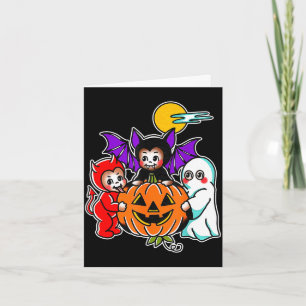 Kewpie baby ghost vampire devil halloween night card