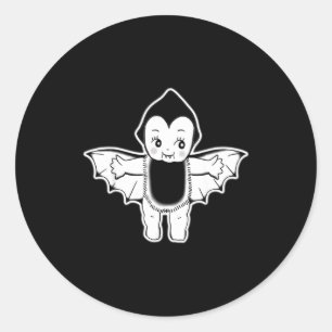 Kewpie baby vampire bat tattoo classic round sticker