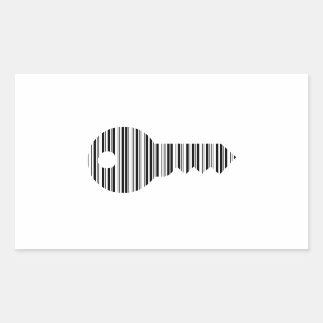 KEY BAR CODE Keys Barcode Pattern Design Rectangular Sticker (Front)