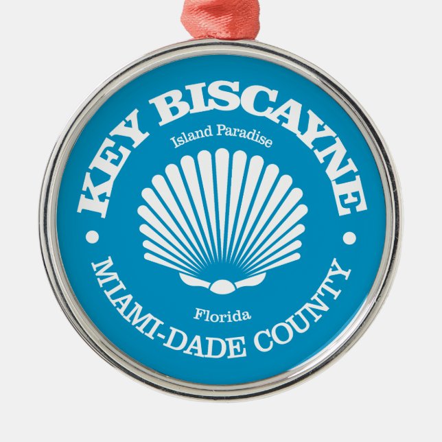 Key Biscayne (seashell) Metal Tree Decoration (Front)