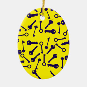 Key Blue Pattern Product Ceramic Tree Decoration