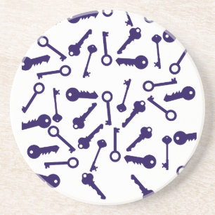 Key Blue Pattern Product Coaster